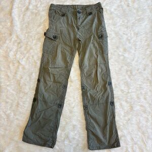 Y2K Vintage Old Navy Olive Green Convertable Cargo Pants Womens 4 Grunge